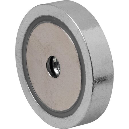 Kipp Magnet Shallow Pot Magnet D1=M05 H=7 Ndfeb, Round, Comp:Steel, D=32 K0556.01
